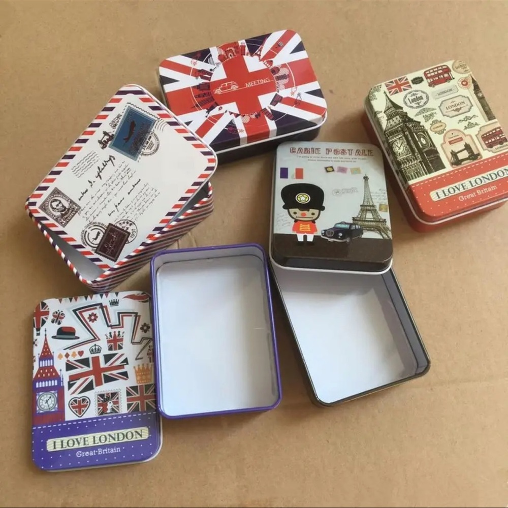 $6 TIN FILLED WITH MINIATURES AND 3 CUPS. NEW. $6 IF BUNDLED - Picture 7 of 15